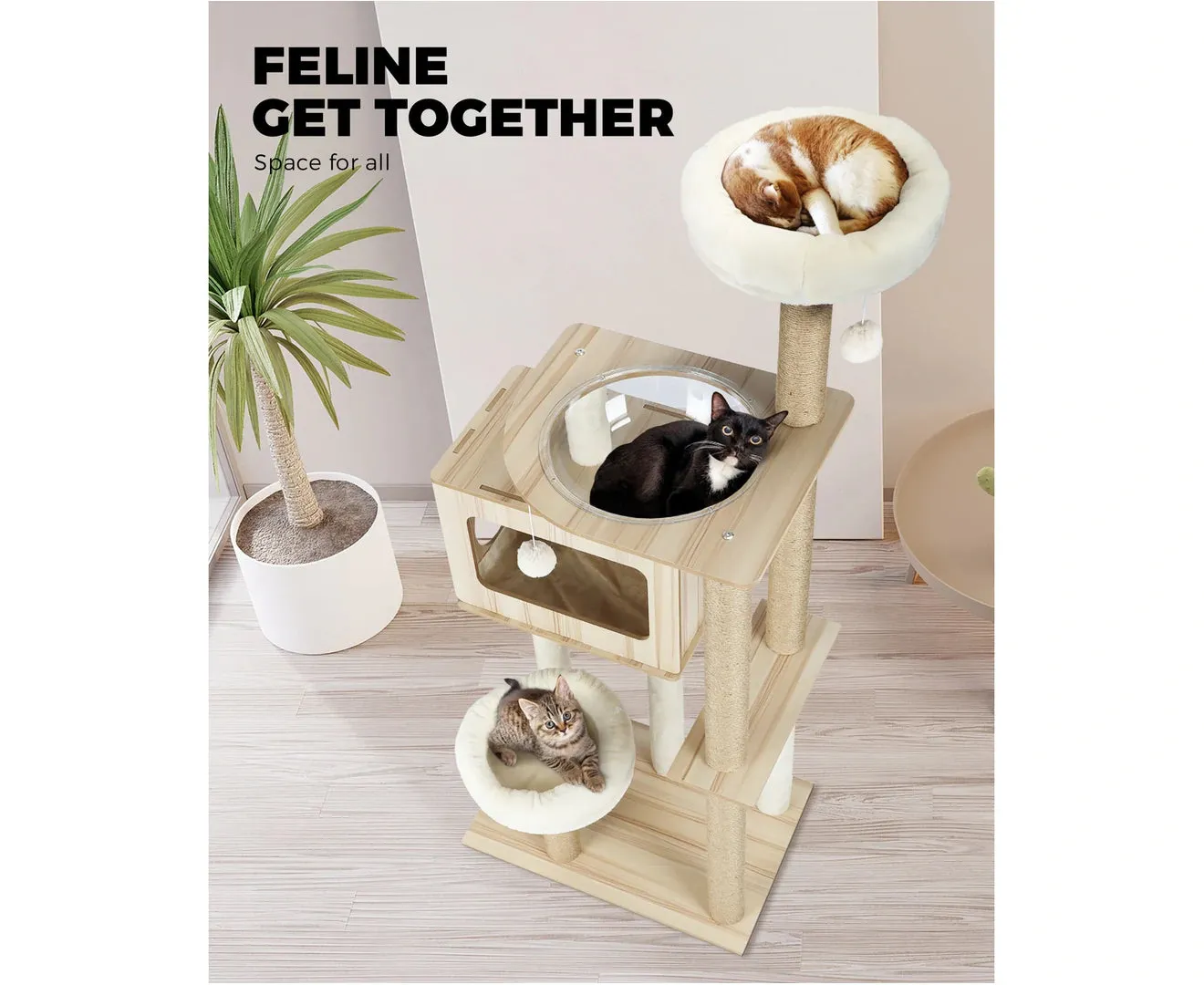 142cm Cat Tree Tower Scratching Post Scratcher Cats Condo House Bed Furniture