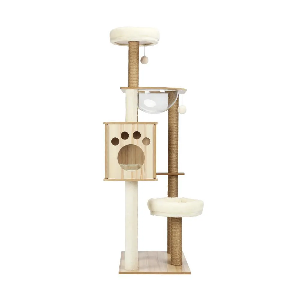 142cm Cat Tree Tower Scratching Post Scratcher Cats Condo House Bed Furniture