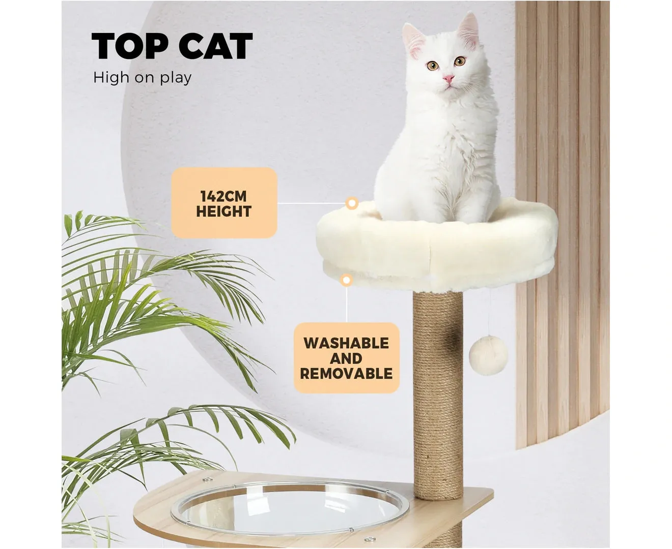 142cm Cat Tree Tower Scratching Post Scratcher Cats Condo House Bed Furniture