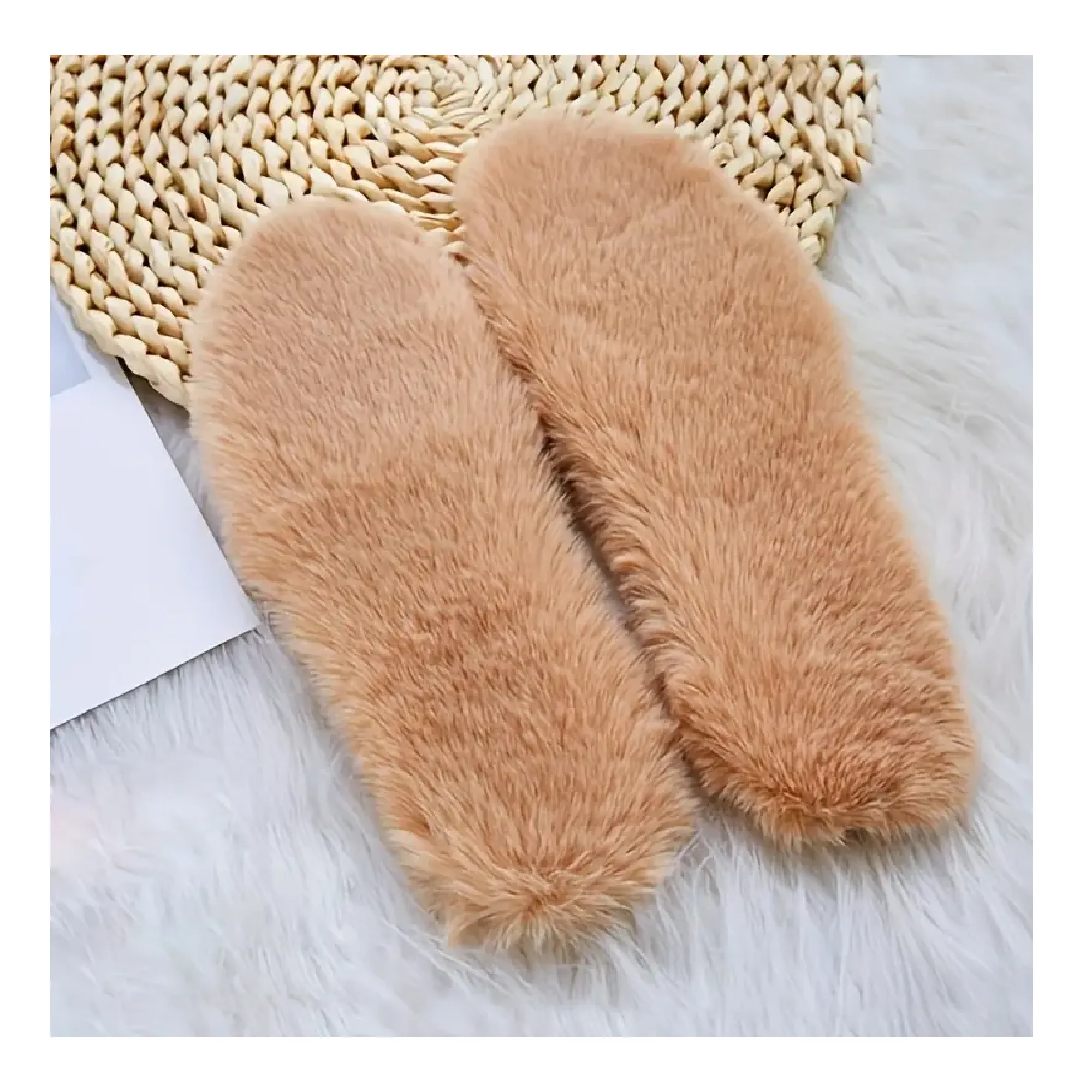 1pair Warm & Comfortable Thickened Plush Insoles, Winter