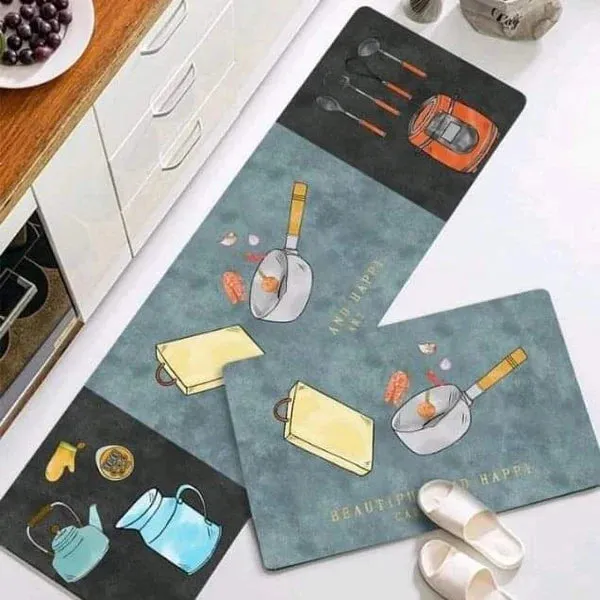 2pcs Kitchen Mats with Super Non-slip Underside