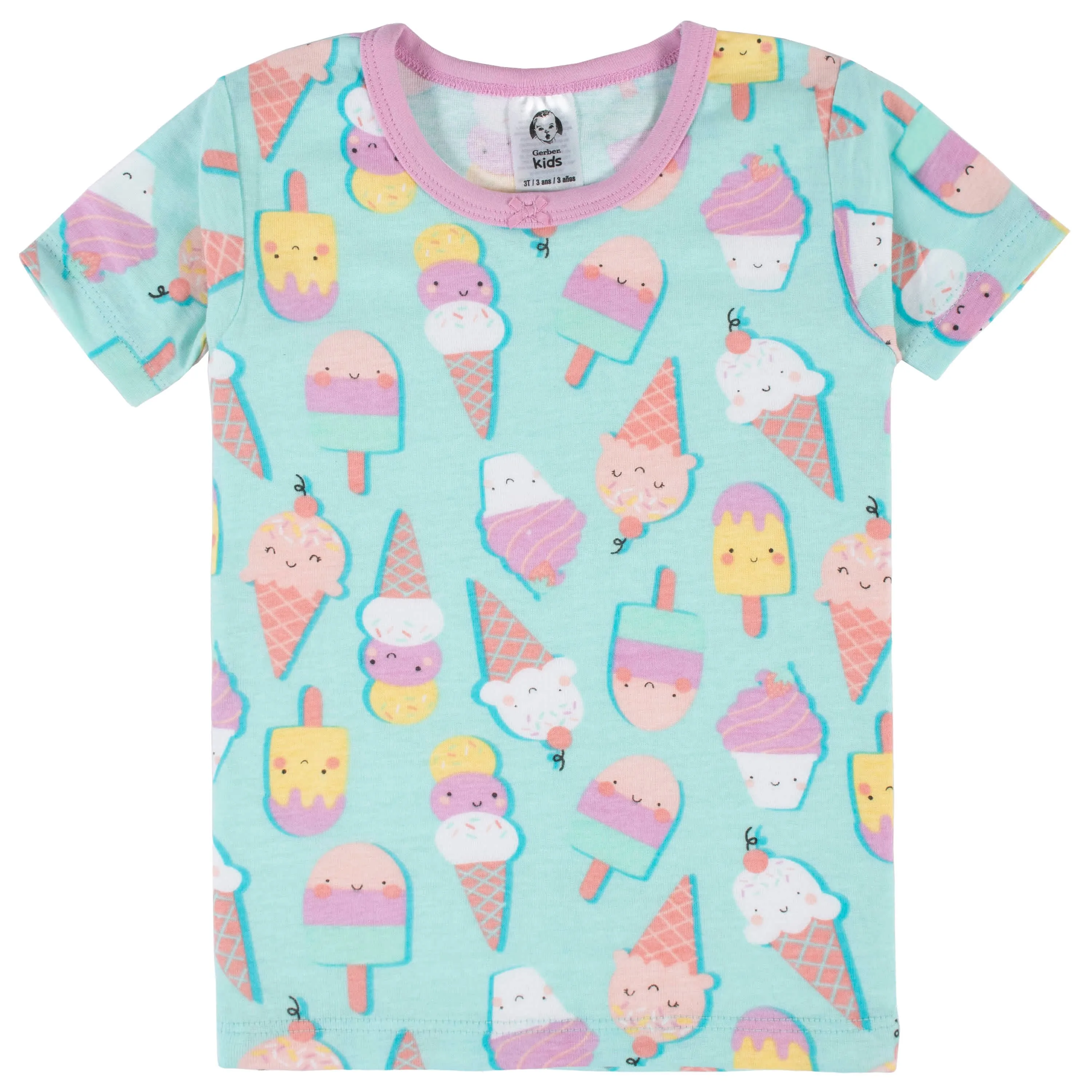 4-Piece Infant & Toddler Girls Ice Cream Dreams Snug Fit Cotton Pajamas