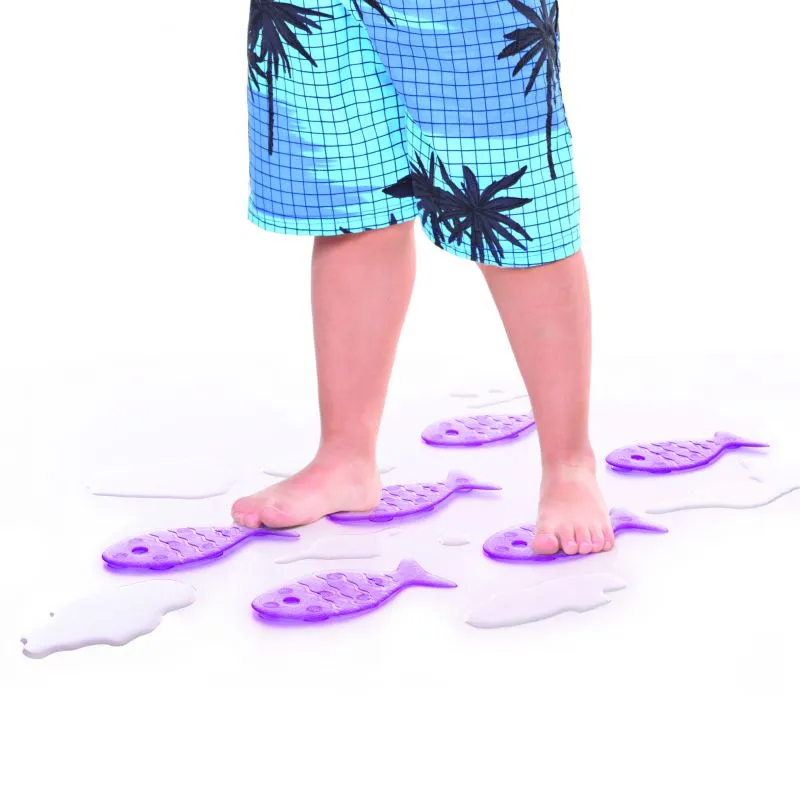 Anti-slip Bathroom Floor Stickers Fish Aubergine