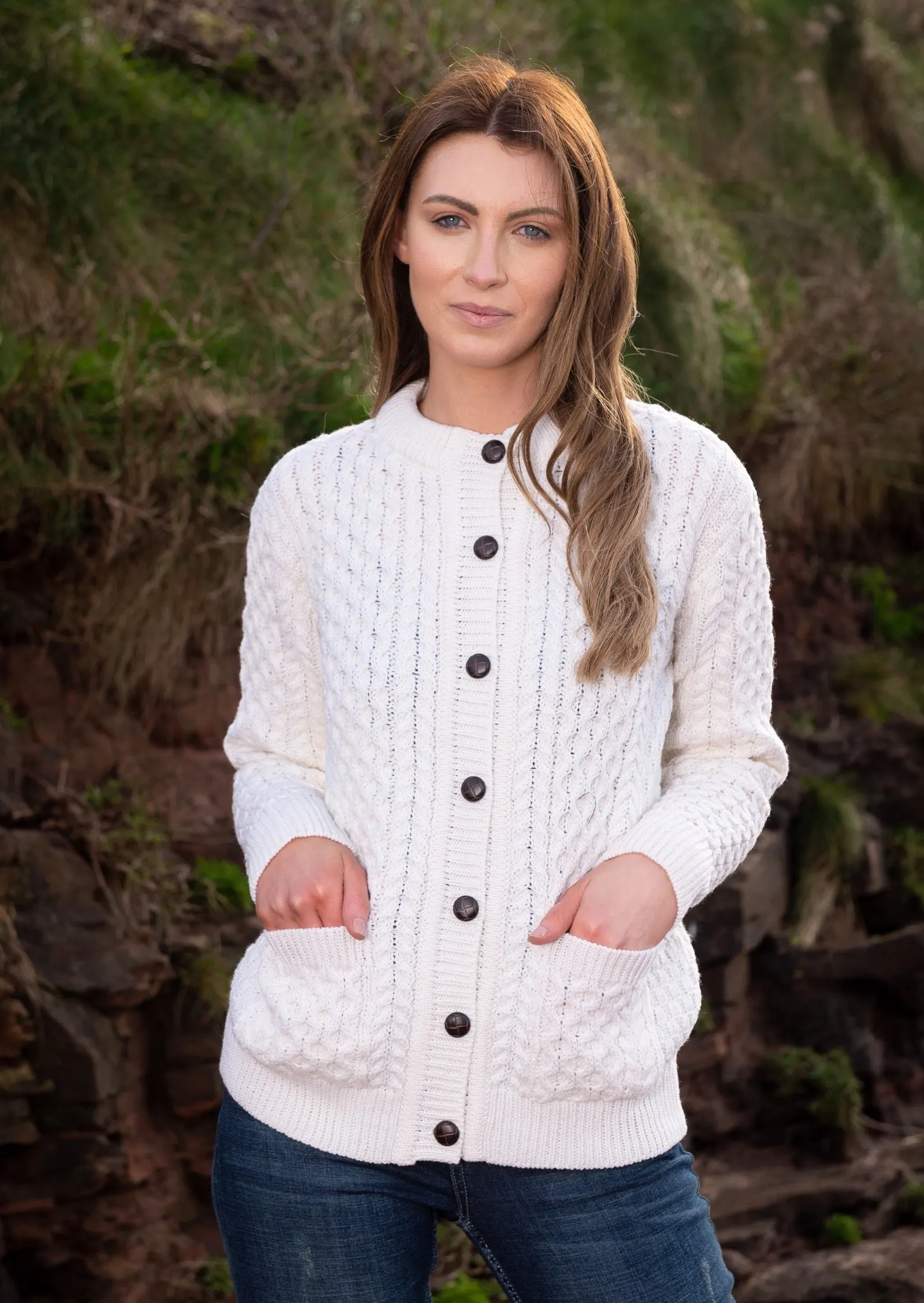 Aran Lumber Cardigan | Natural