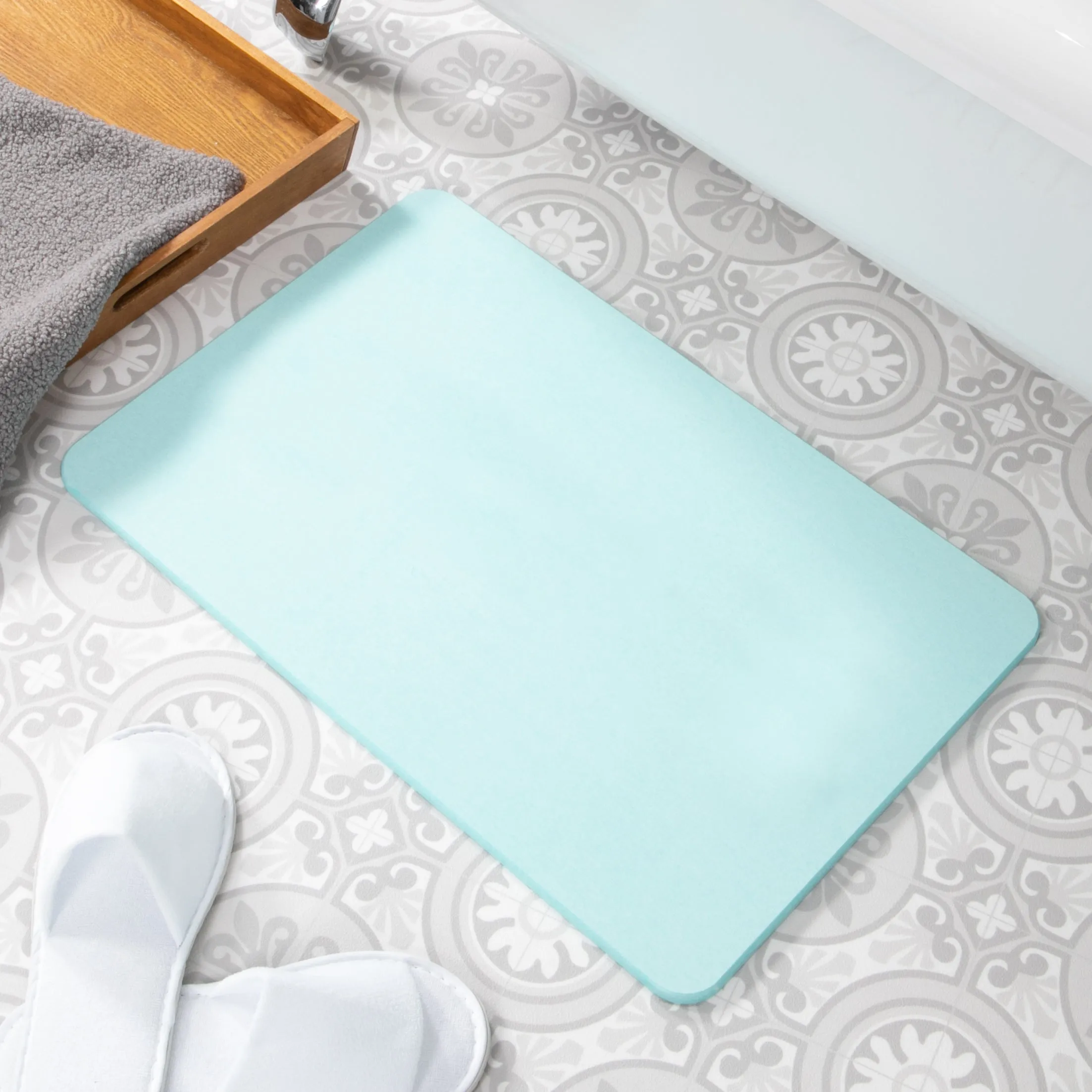 Artsy Mats Blue Stone Non Slip Bath Mat - Touch Dry