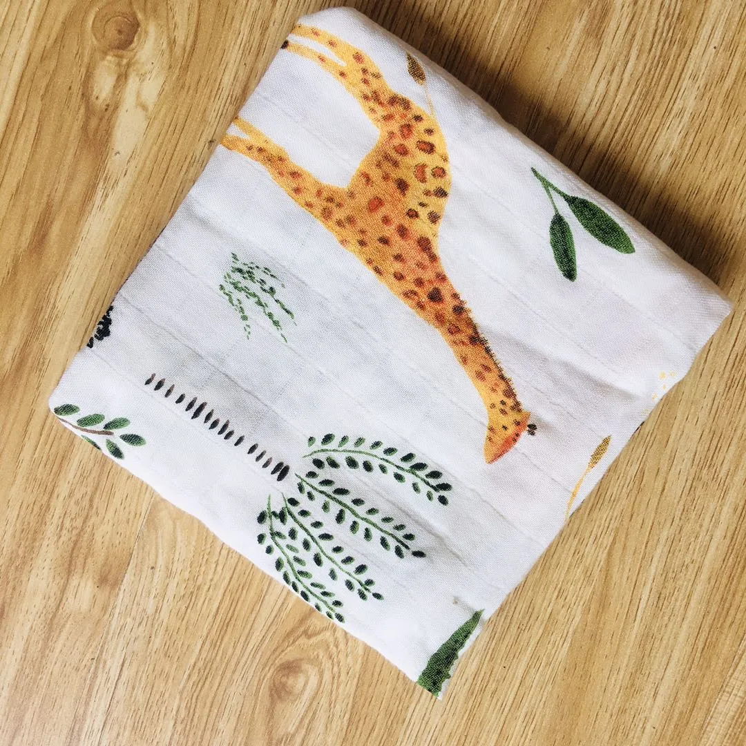 Baby Bamboo Cotton Blankets Swaddle Wrap Burp Cloths