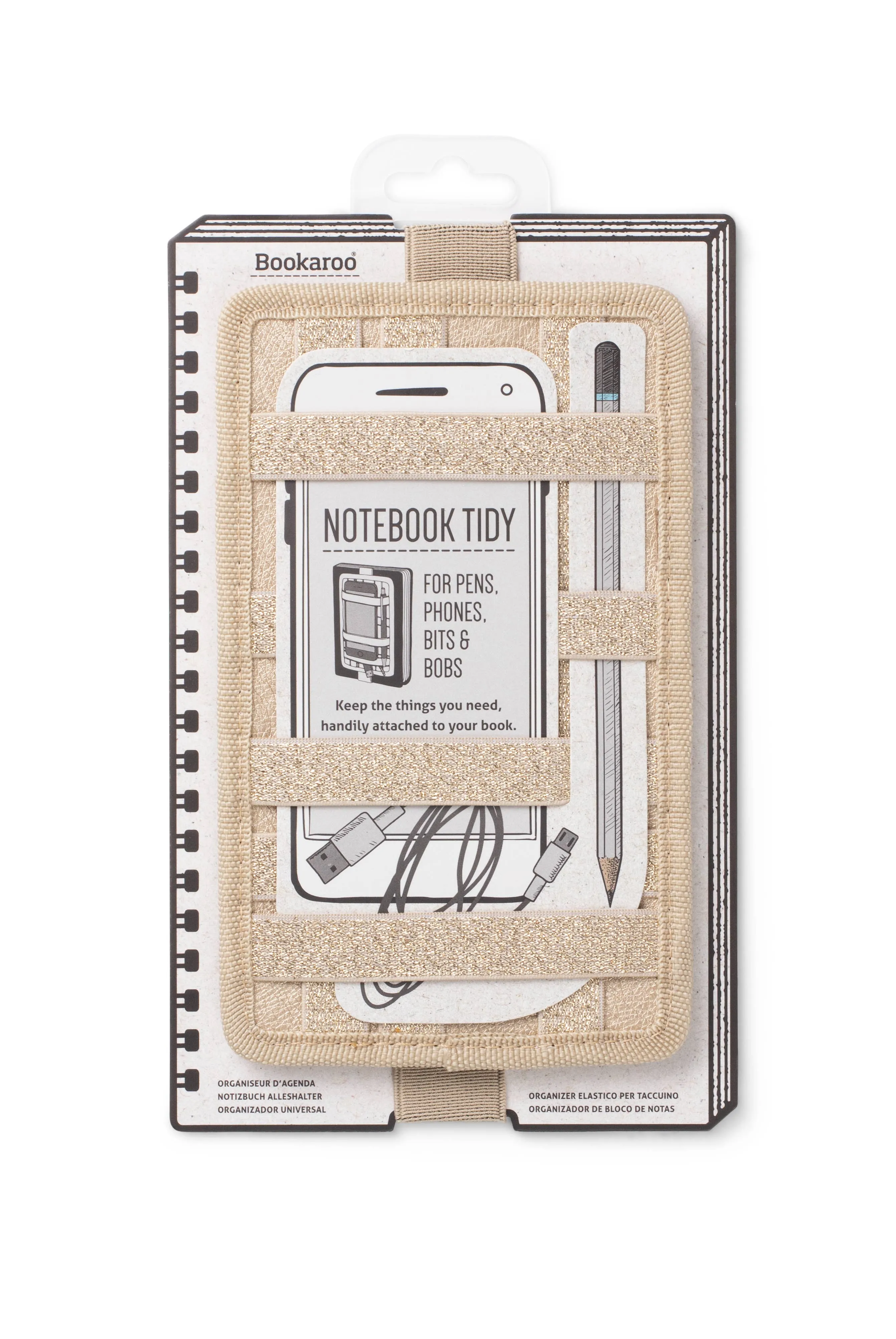 Bookaroo Notebook Tidy- Gold