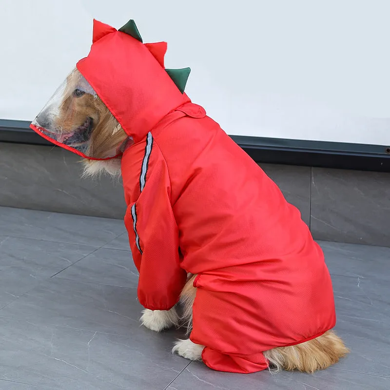 Cartoon Pet Hooded Raincoat