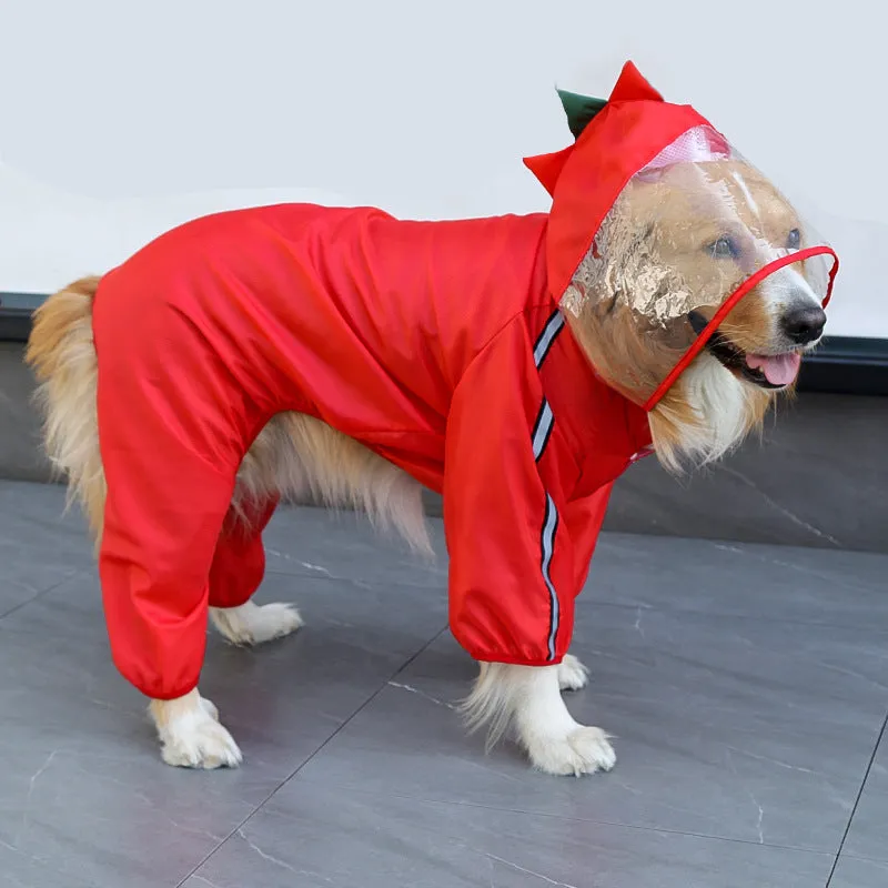 Cartoon Pet Hooded Raincoat