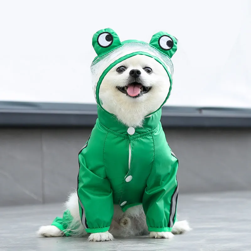 Cartoon Pet Hooded Raincoat