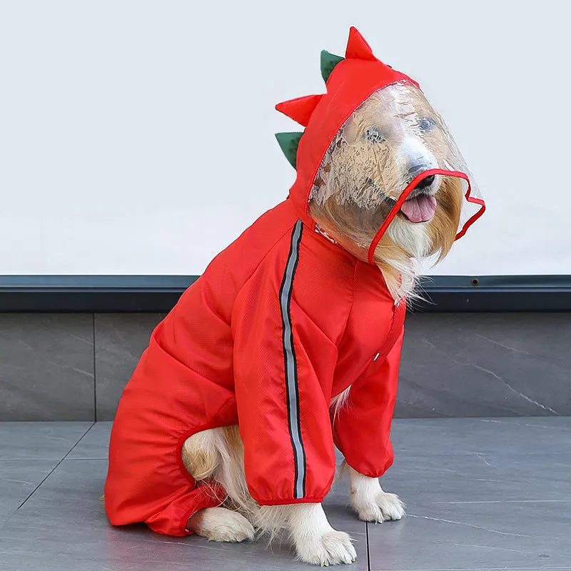 Cartoon Pet Hooded Raincoat