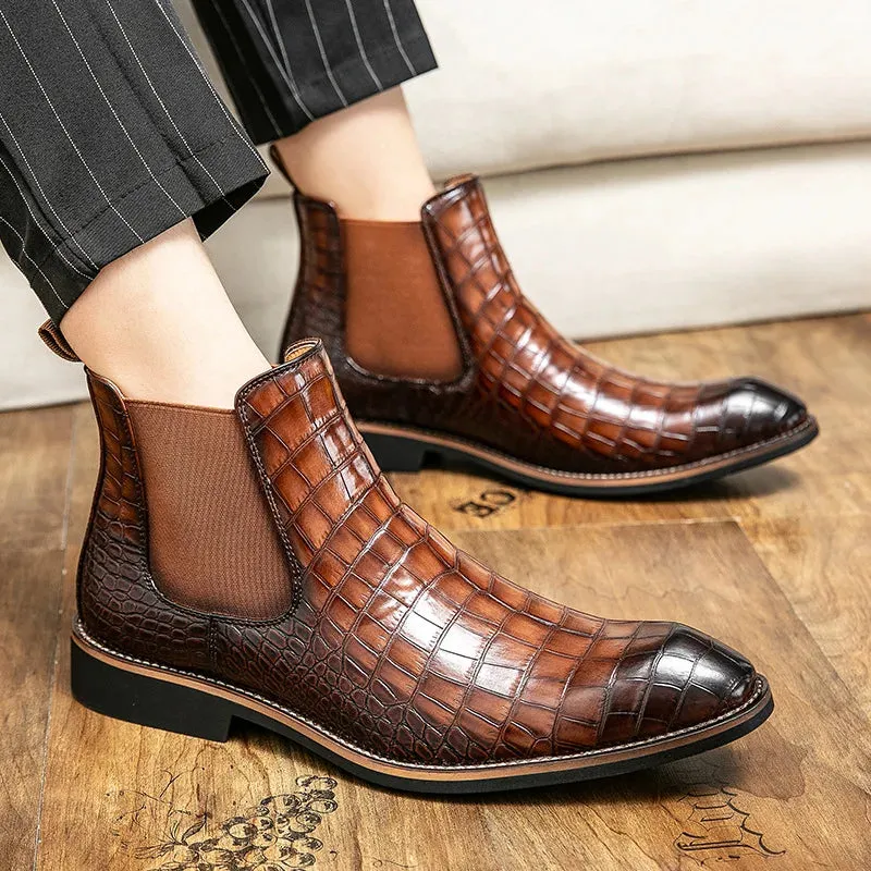 Casual snake pattern boots