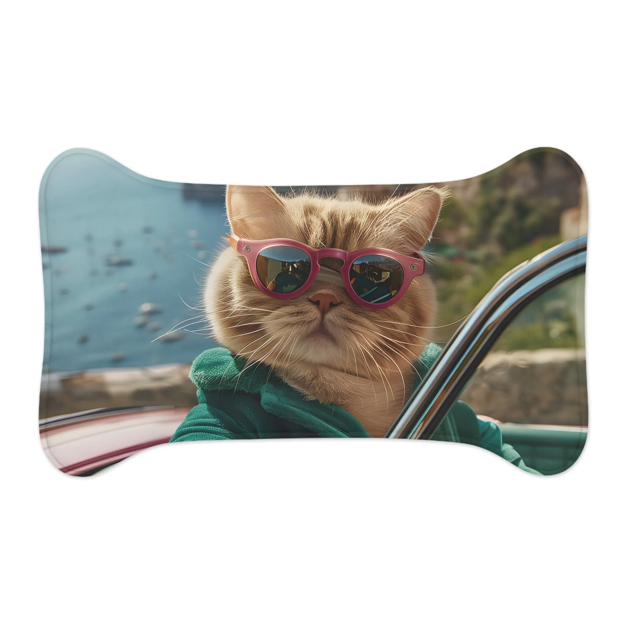 Cat in Sunglasses Pet Feeding Mats - 3 Sizes