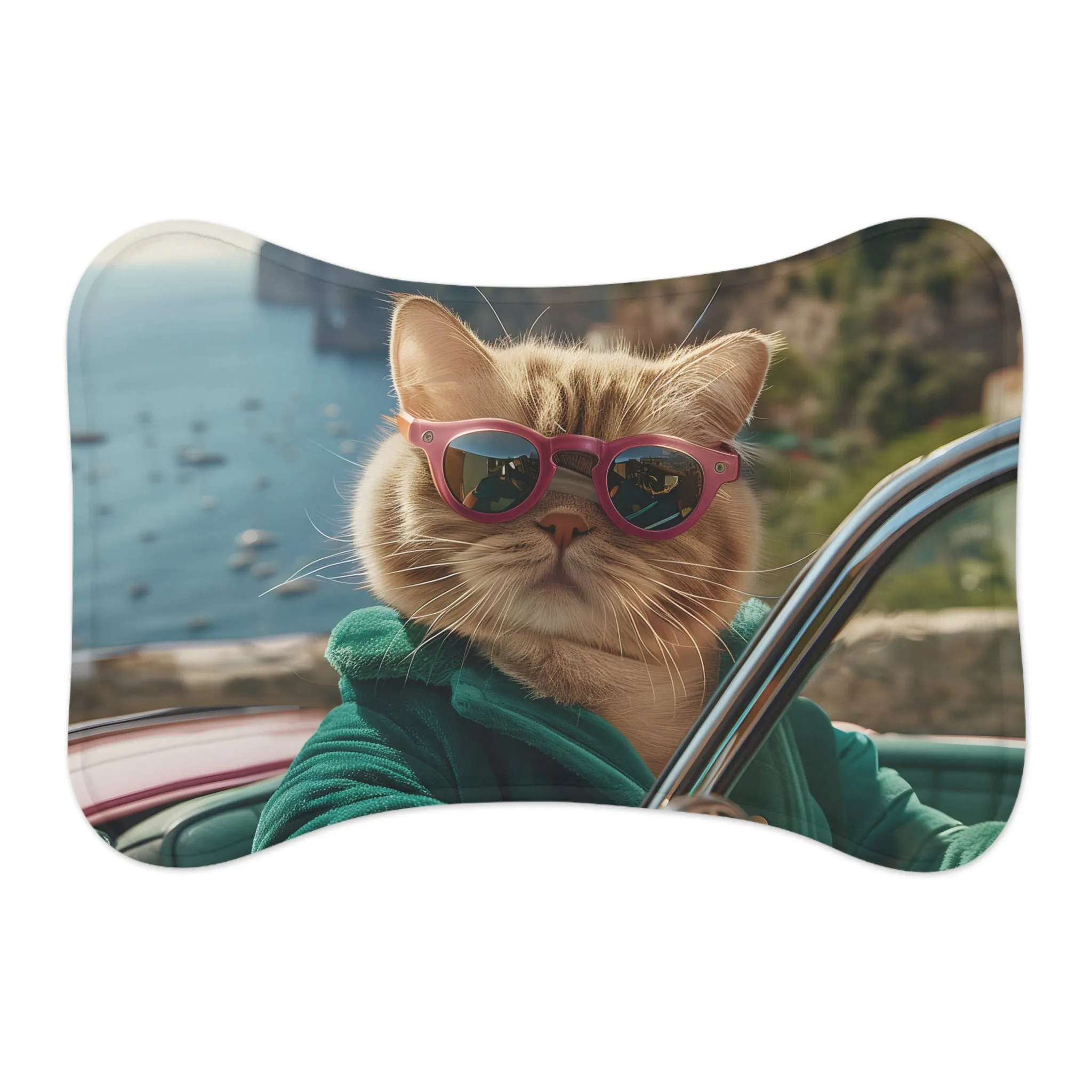 Cat in Sunglasses Pet Feeding Mats - 3 Sizes