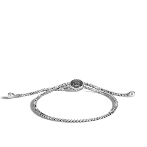 Classic Chain Pull Through Bracelet,Black Sapphire, Black Spinel