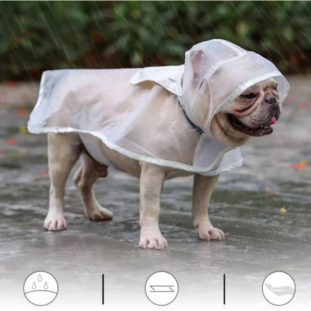 ClearPup Portable Transparent Frenchie Raincoat