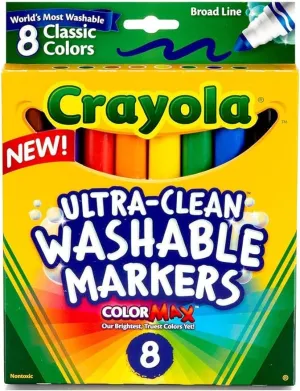 Crayola Ultra-Clean Washable Marker Broad Line Pack of 8 587808