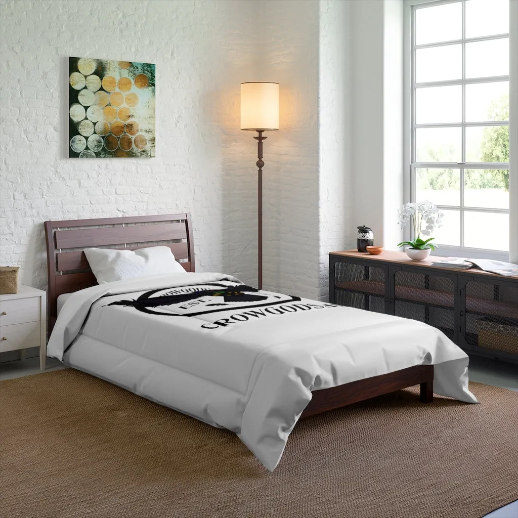 Crowgodshi First Generation Comforter, WHITE LOGO