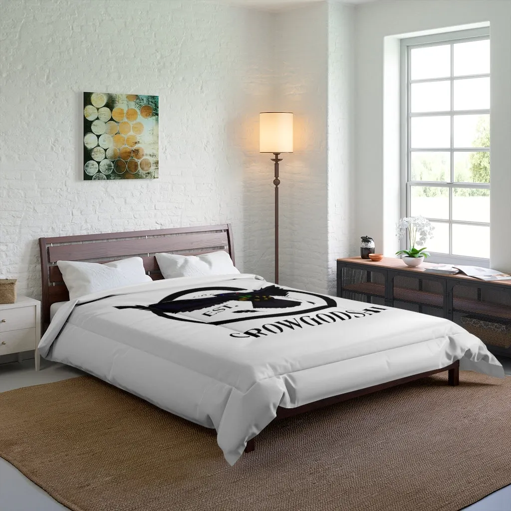 Crowgodshi First Generation Comforter, WHITE LOGO