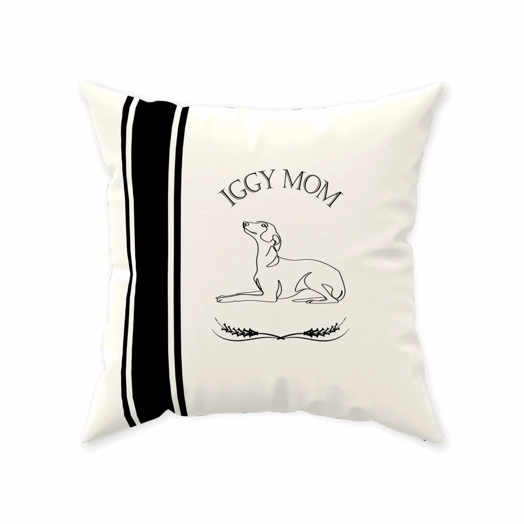 Custom Dog Breed Mom Farmhouse Stripe Design Floor Pillow