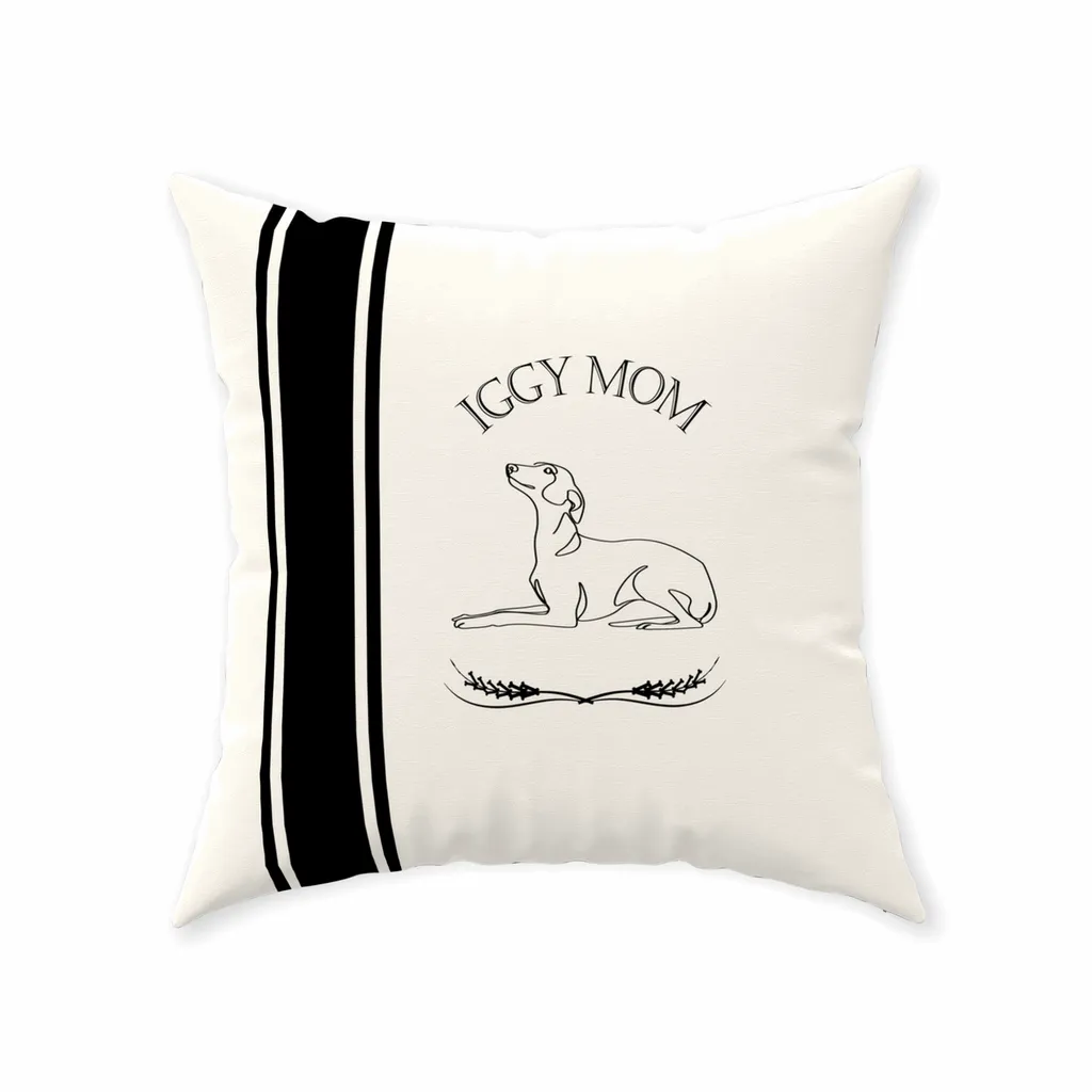 Custom Dog Breed Mom Farmhouse Stripe Design Floor Pillow