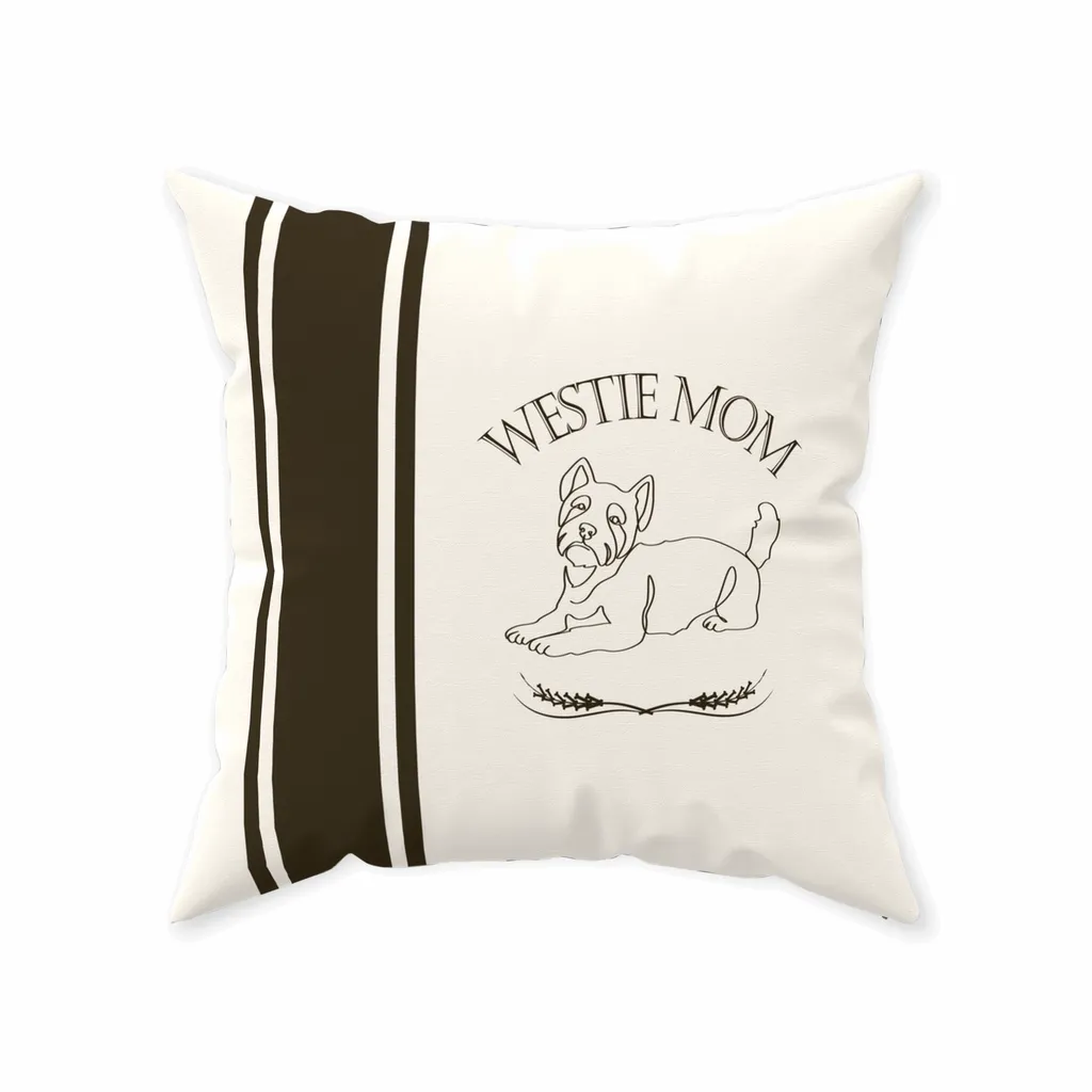 Custom Dog Breed Mom Farmhouse Stripe Design Floor Pillow