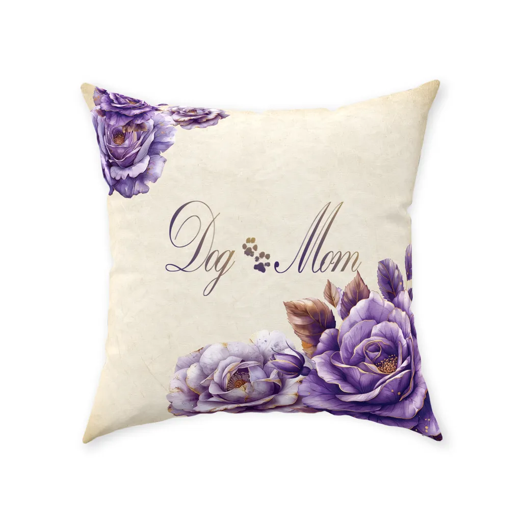 Dog Mom French Country Lavender Rose Floor Pillow