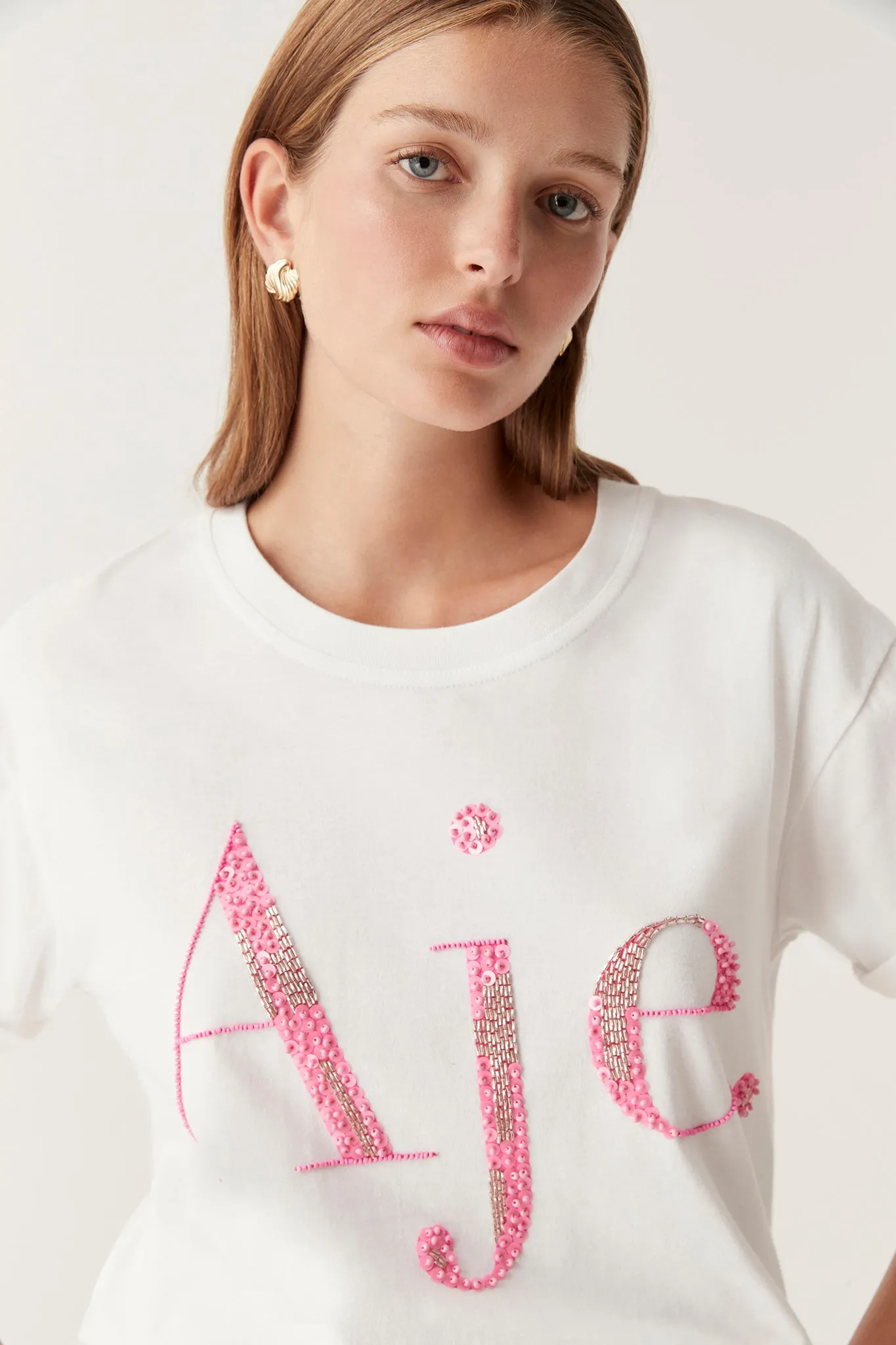 Doris Embellished Logo Tee