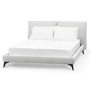 Fabric Queen Bed - Pearl Grey