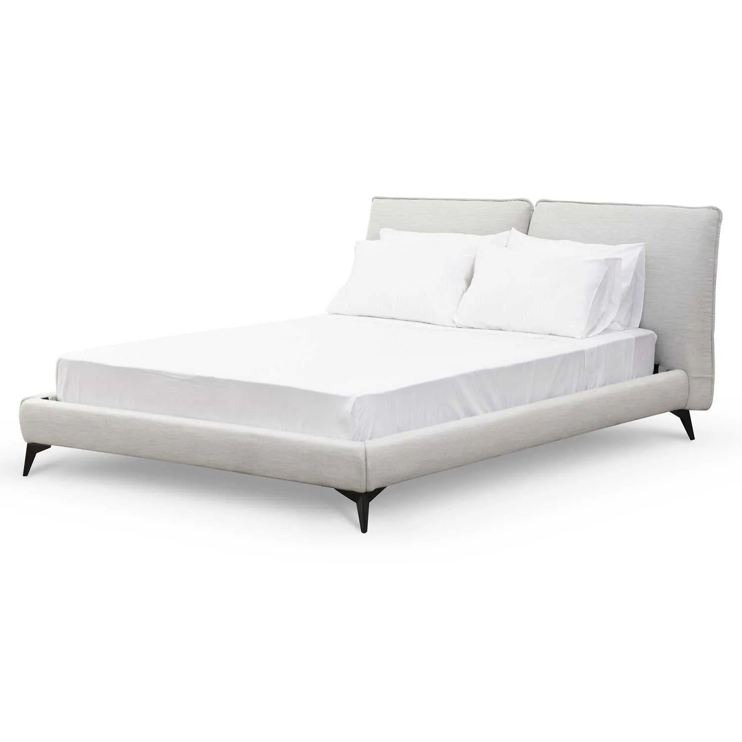 Fabric Queen Bed - Pearl Grey