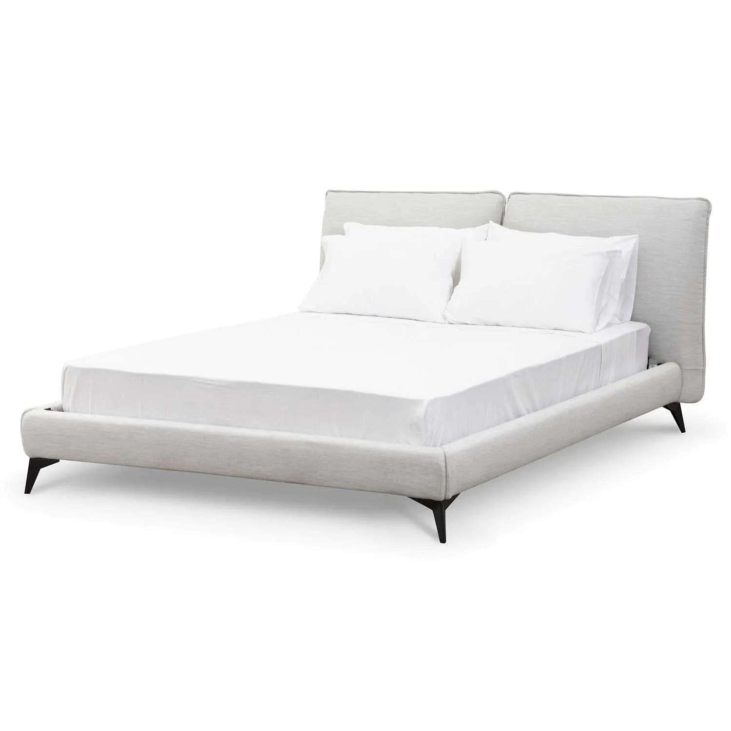 Fabric Queen Bed - Pearl Grey