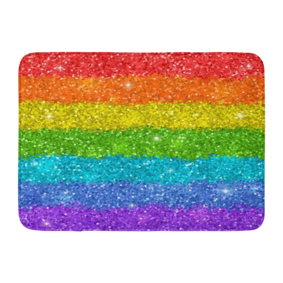 GODPOK Blink Colorful Abstract Rainbow with Shiny Glitter Bling Bright Rug Doormat Bath Mat 23.6x15.7 inch