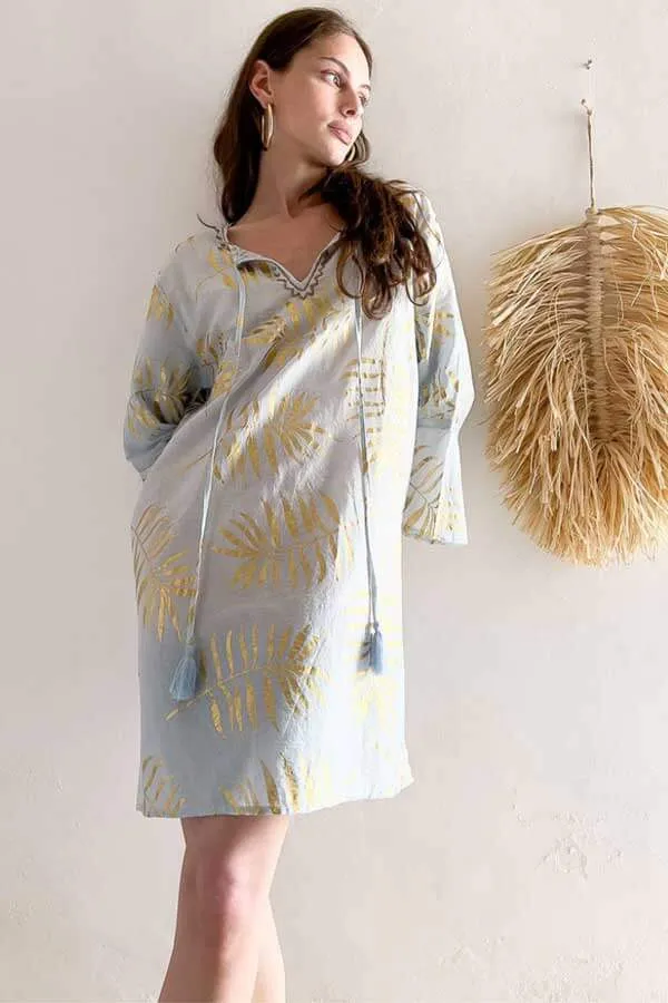 Gold Palm Tunic Dress