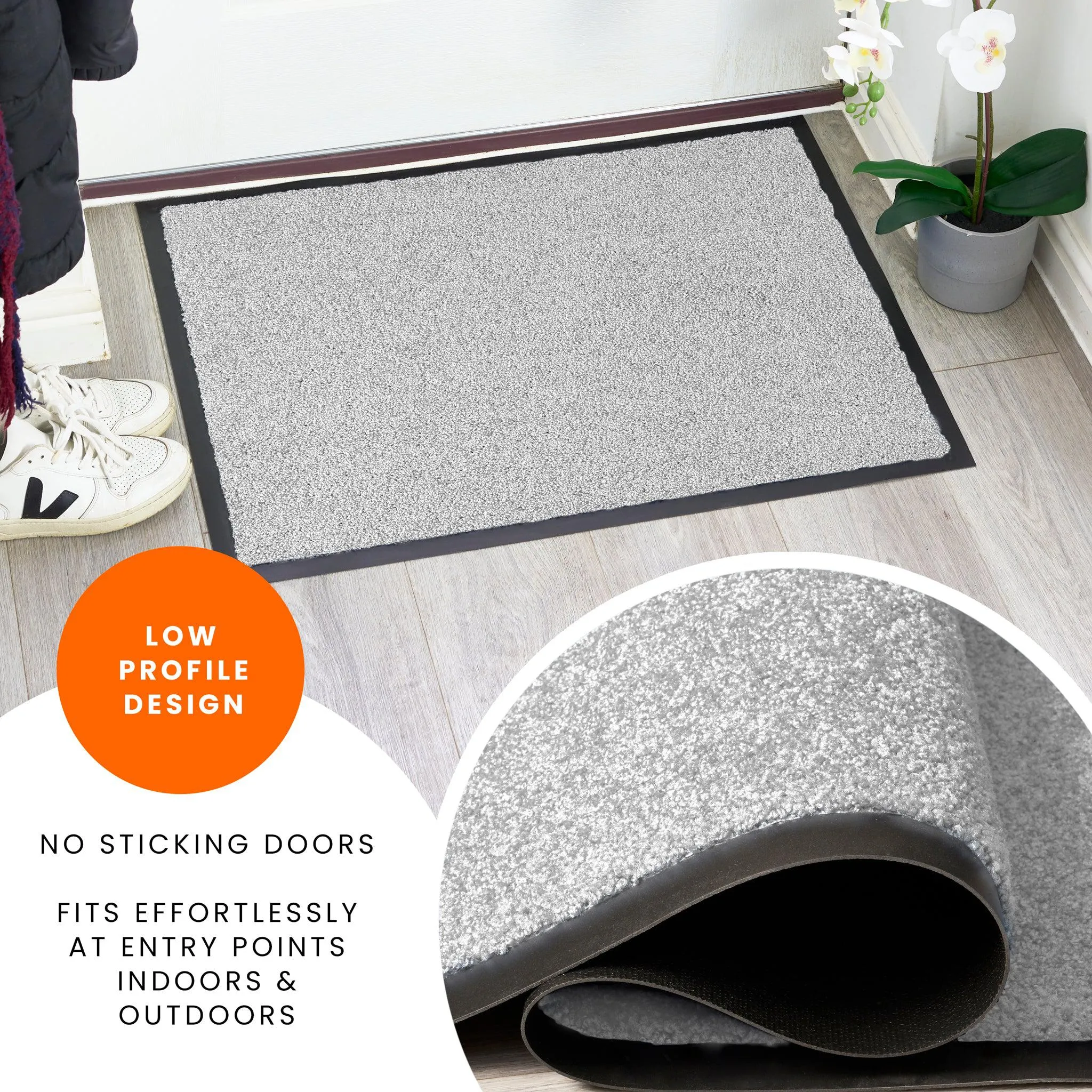 Grey Candy Non-Slip Heavy Duty Barrier Door Mat - Assorted Sizes