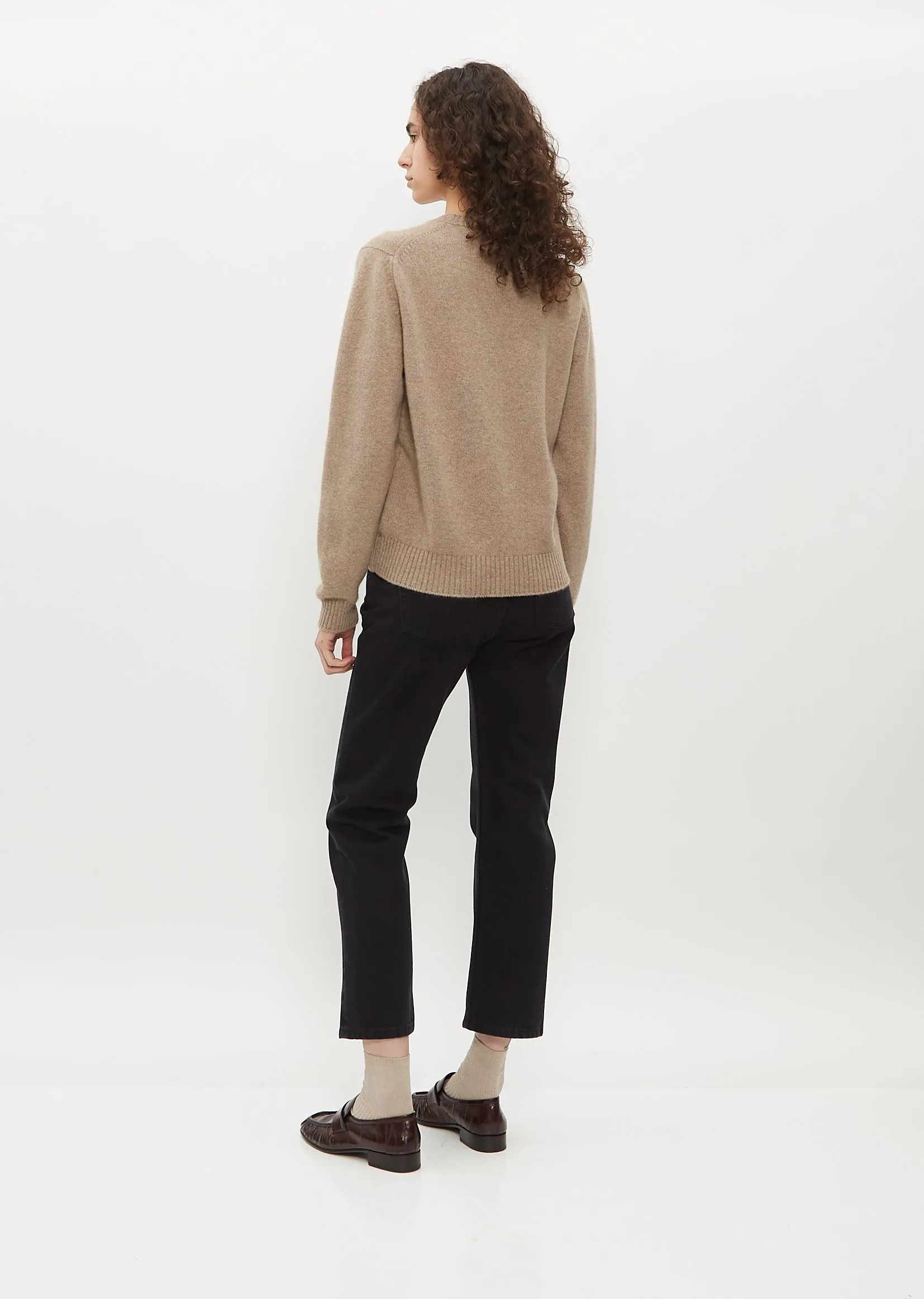 Hepburn Boyfriend Crew Sweater — Brown Undyed