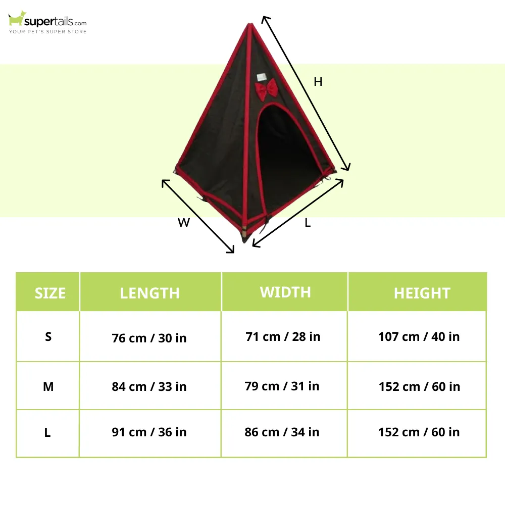 House of Furry Den Poocho Tent House for Dogs and Cats (Dark Coffee)