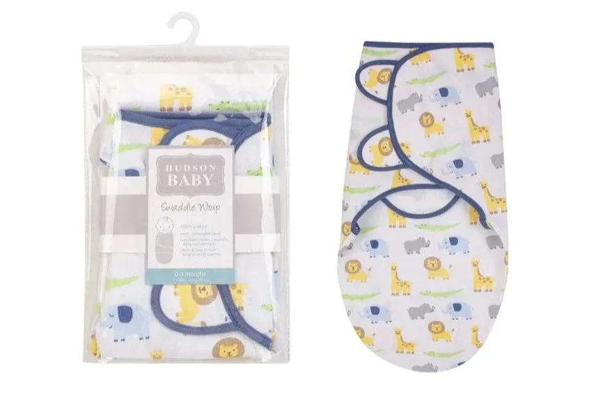 Hudson Baby Wrap Swaddle Blanket - Zoo