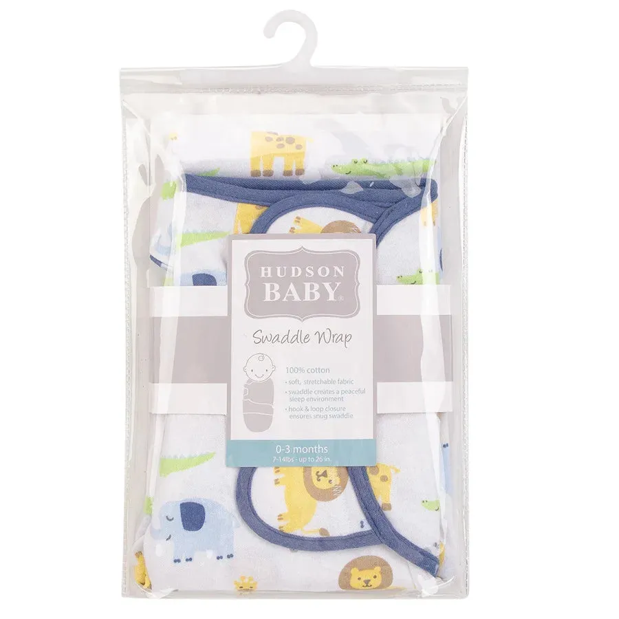 Hudson Baby Wrap Swaddle Blanket - Zoo