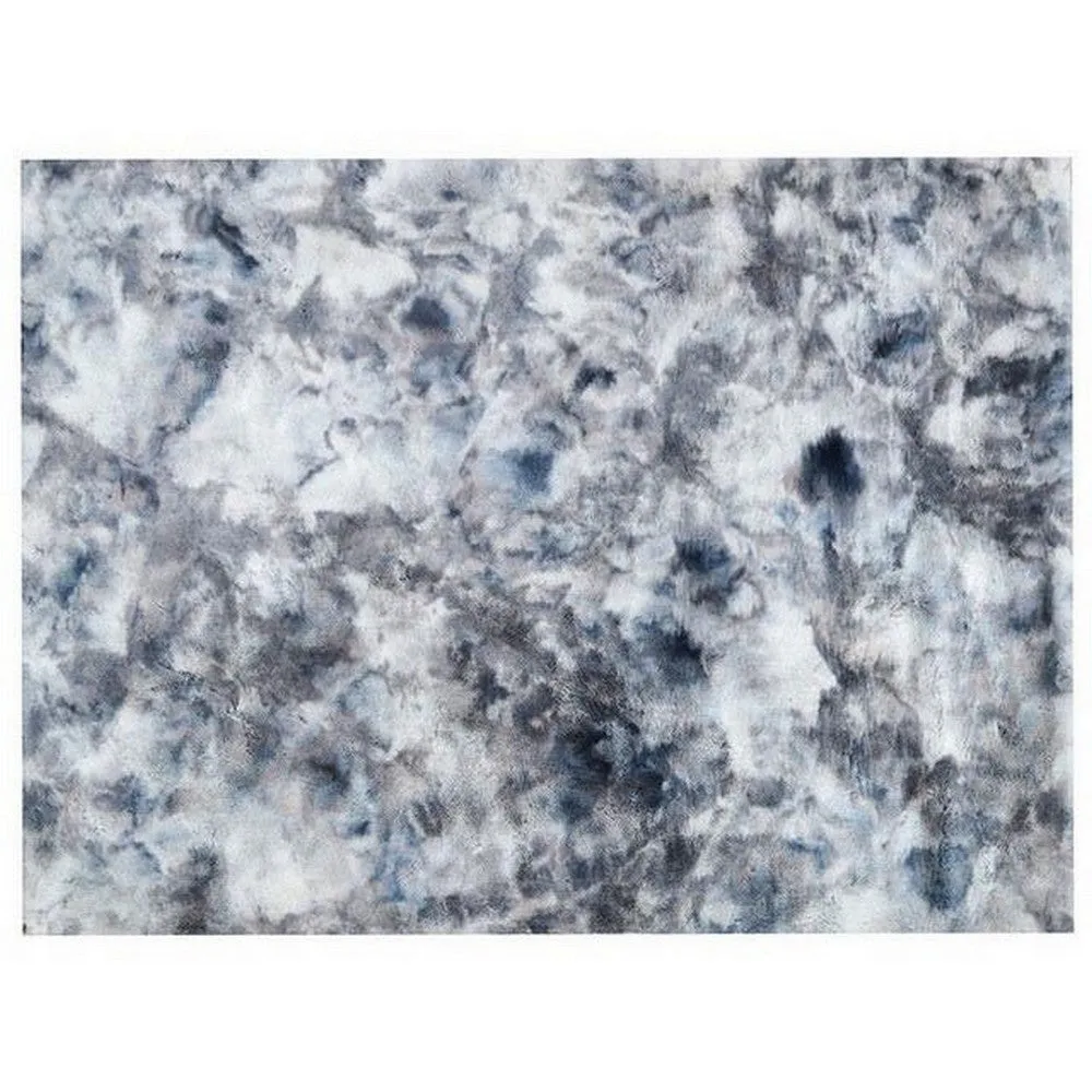 Ica 5 x 7 Area Rug, Non Slip Canvas Backing, Tie Dye Polyester, Gray By Casagear Home