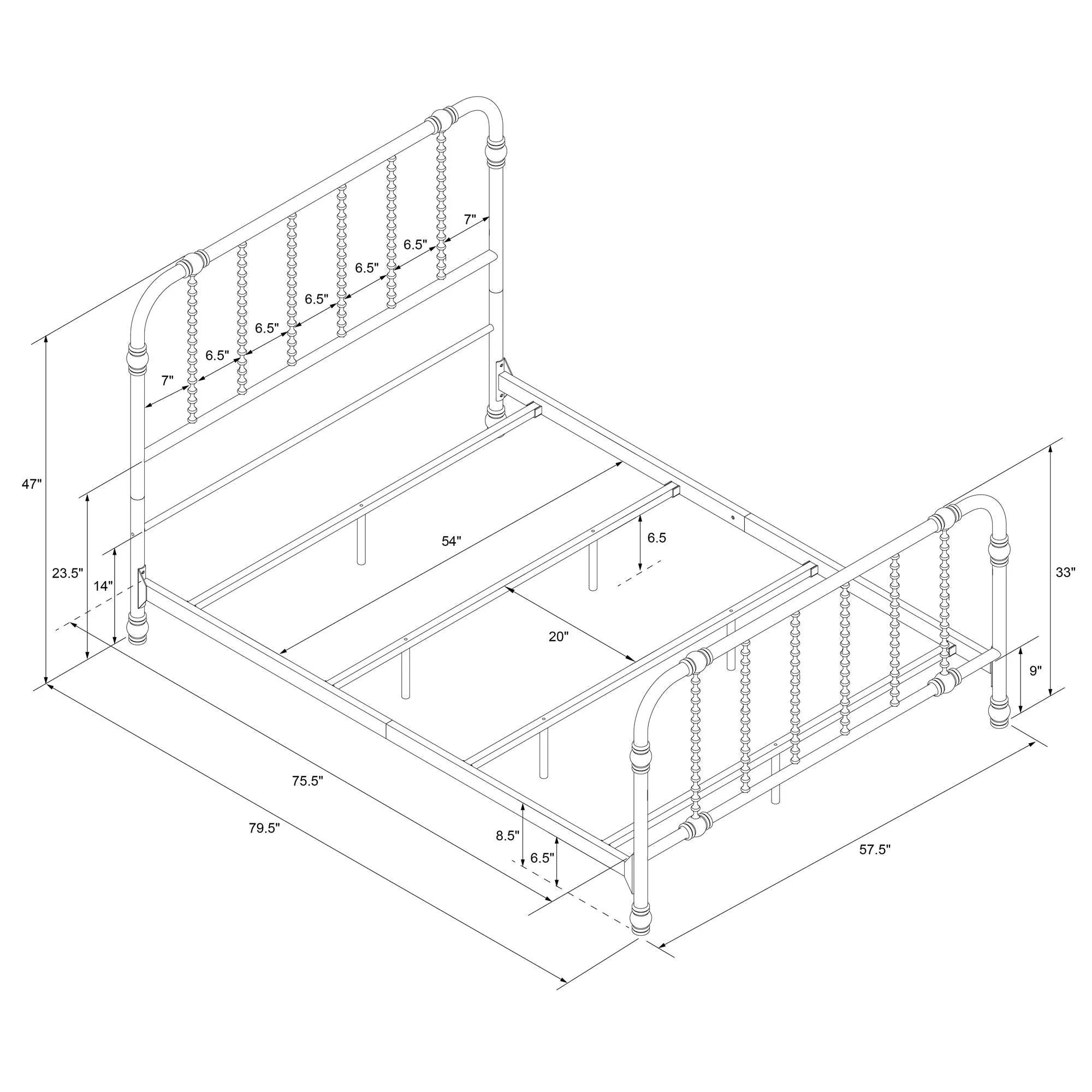 Jenny Lind Metal Bed Frame