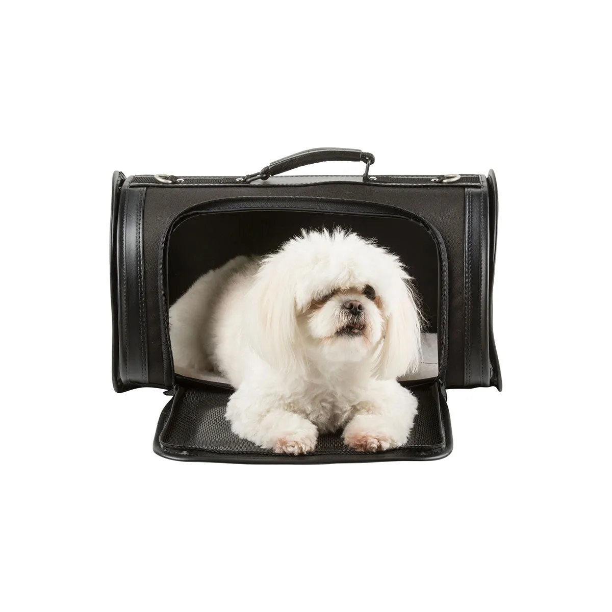 Kelle Designer Duffle Pet Carrrier - Black