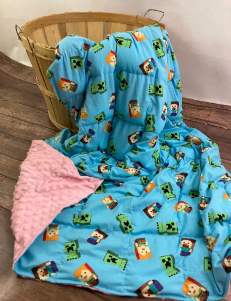 Large, 12lbs Minecraft Weighted Blanket.