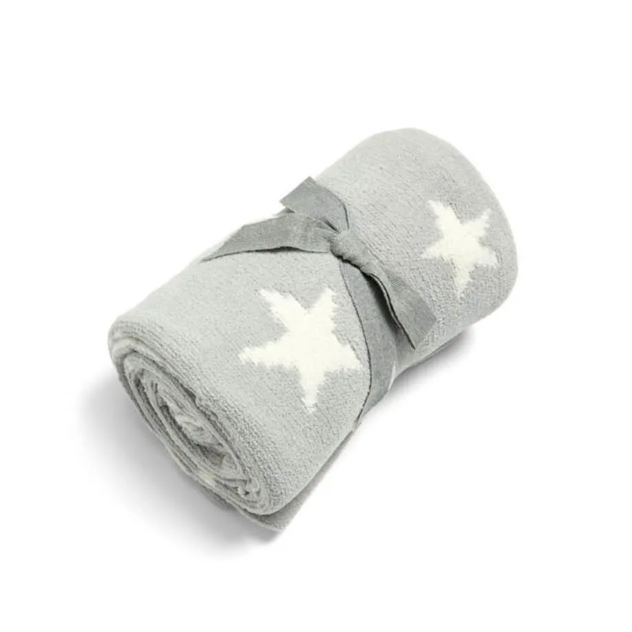 Mamas and Papas Grey Star Chenille Blanket