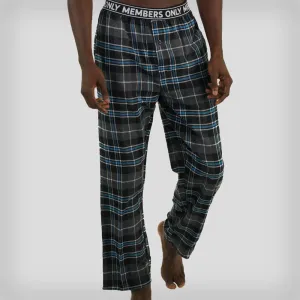 Members Only Men's Flannel Sleep Pants Logo Elastic - Teal