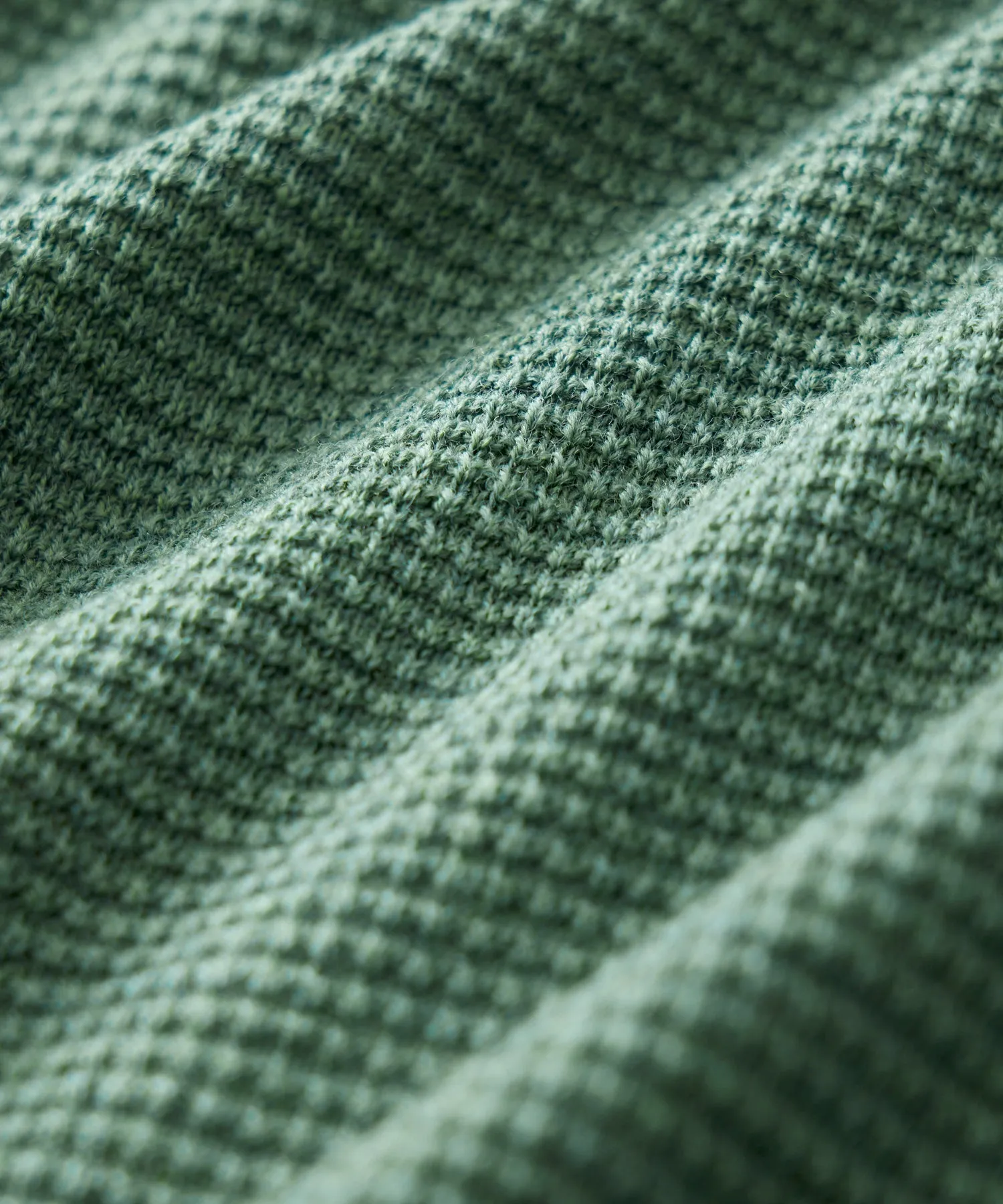 Merino Waffle Crew in Soft Sage