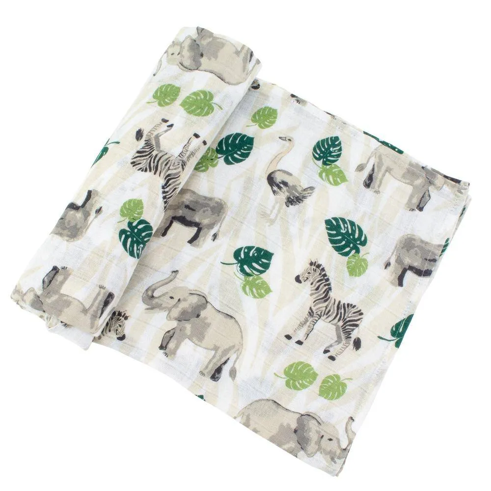 Muslin Swaddle Blanket Set Premium Cotton Jungle   Rainforest