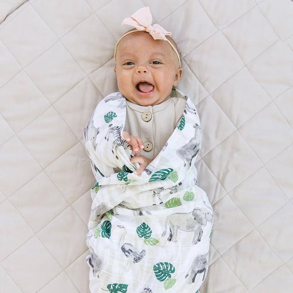 Muslin Swaddle Blanket Set Premium Cotton Jungle   Rainforest