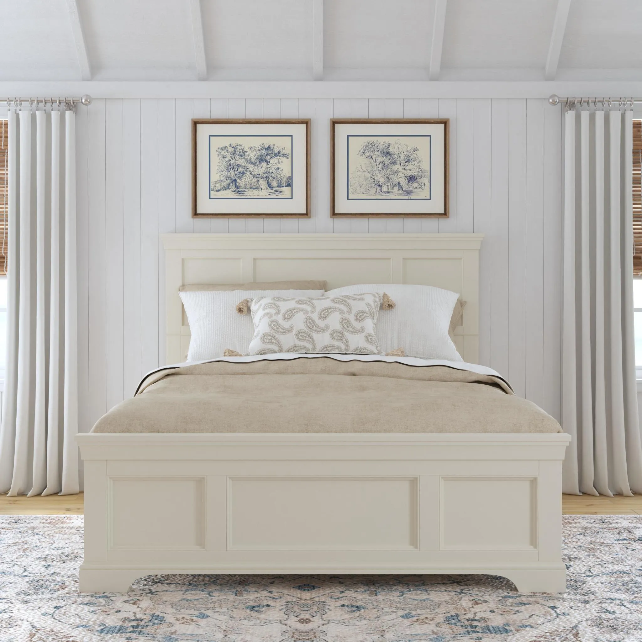 Naples Off-White Queen Bed