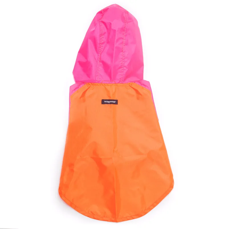 Nylon Colorblock Dog Rainbreaker in Neon Pink   Orange (Exclusive to DOG & CO.)