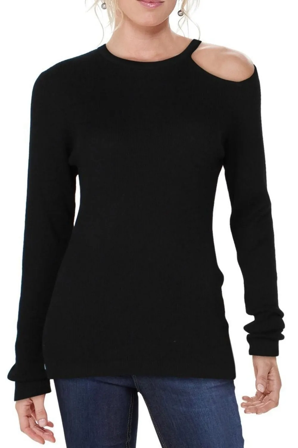 One Shoulder Cut Out Full Sleeve Top